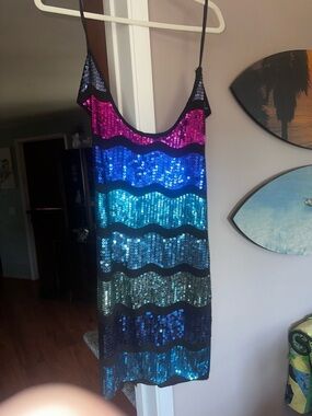 Rare find! BodyC (aka Body Central) Sequined Mini Dress - fully lined. Gorgeous!